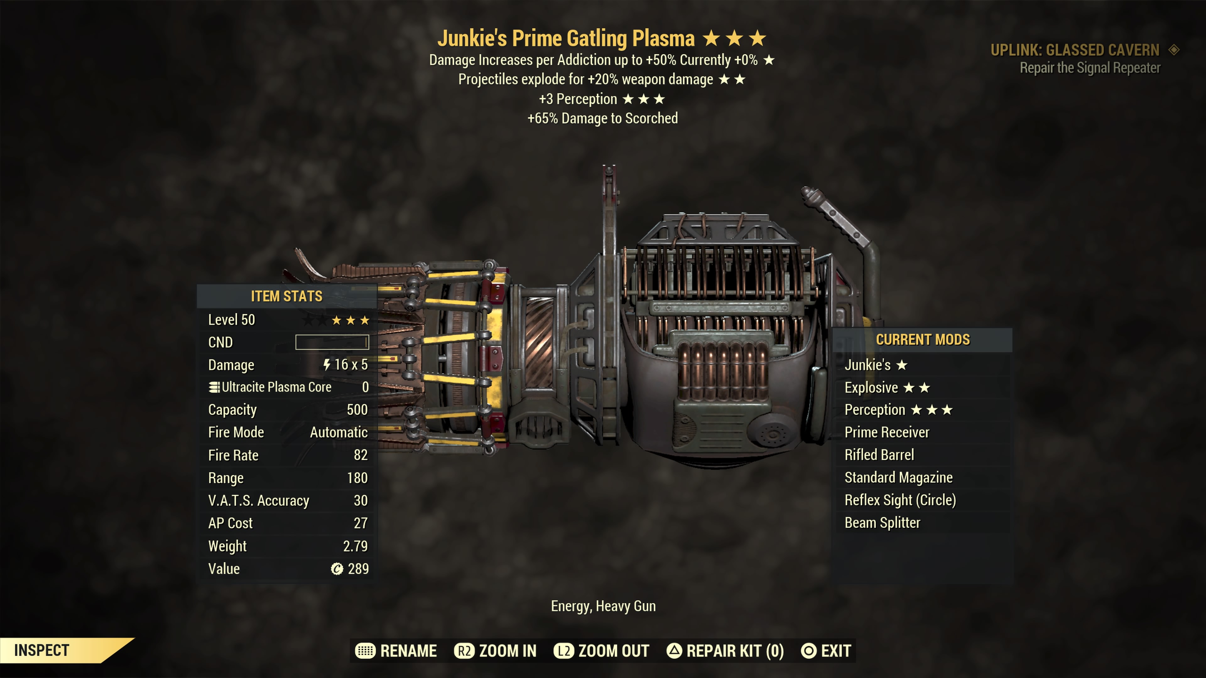 Junkie's【Explosive + Perception】Gatling Plasma